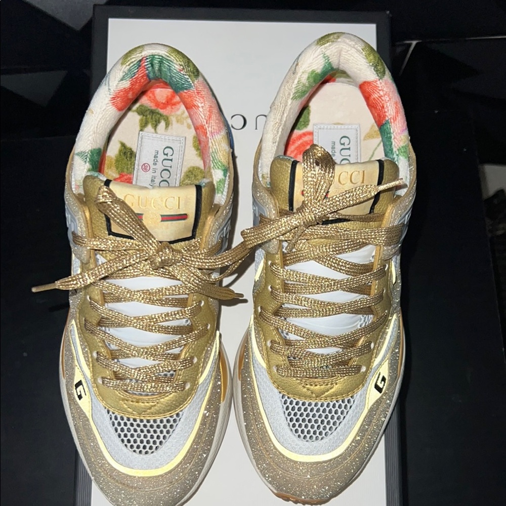 Gucci Gold Sneakers - Picture 2 of 7